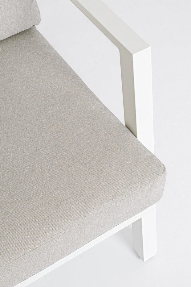 Set mobilier pentru gradina / terasa, Harleys Gri / Alb, 2 fotolii + canapea 2 locuri + masa de cafea (9)