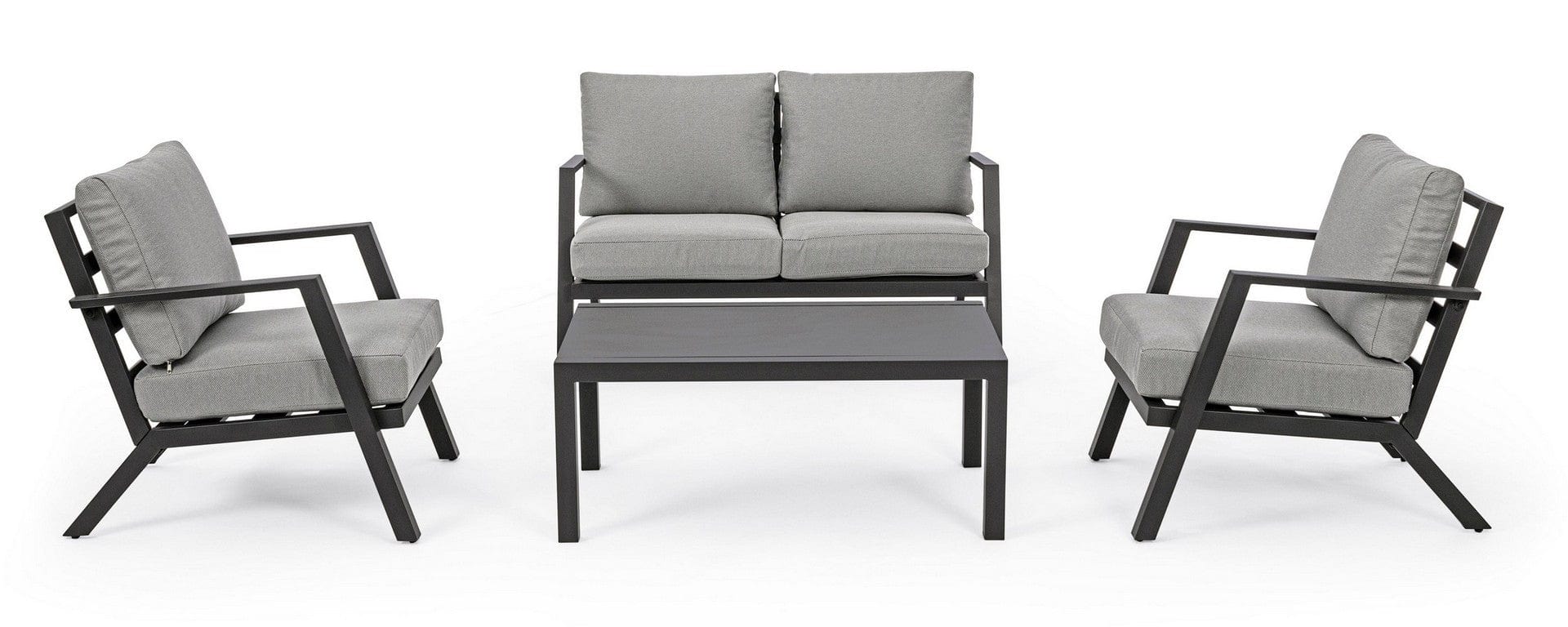 Set mobilier pentru gradina / terasa, Harleys Gri / Antracit, 2 fotolii + canapea 2 locuri + masa de cafea (4)