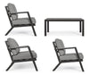 Bizzotto Set mobilier pentru gradina / terasa, Harleys Gri / Antracit, 2 fotolii + canapea 2 locuri + masa de cafea