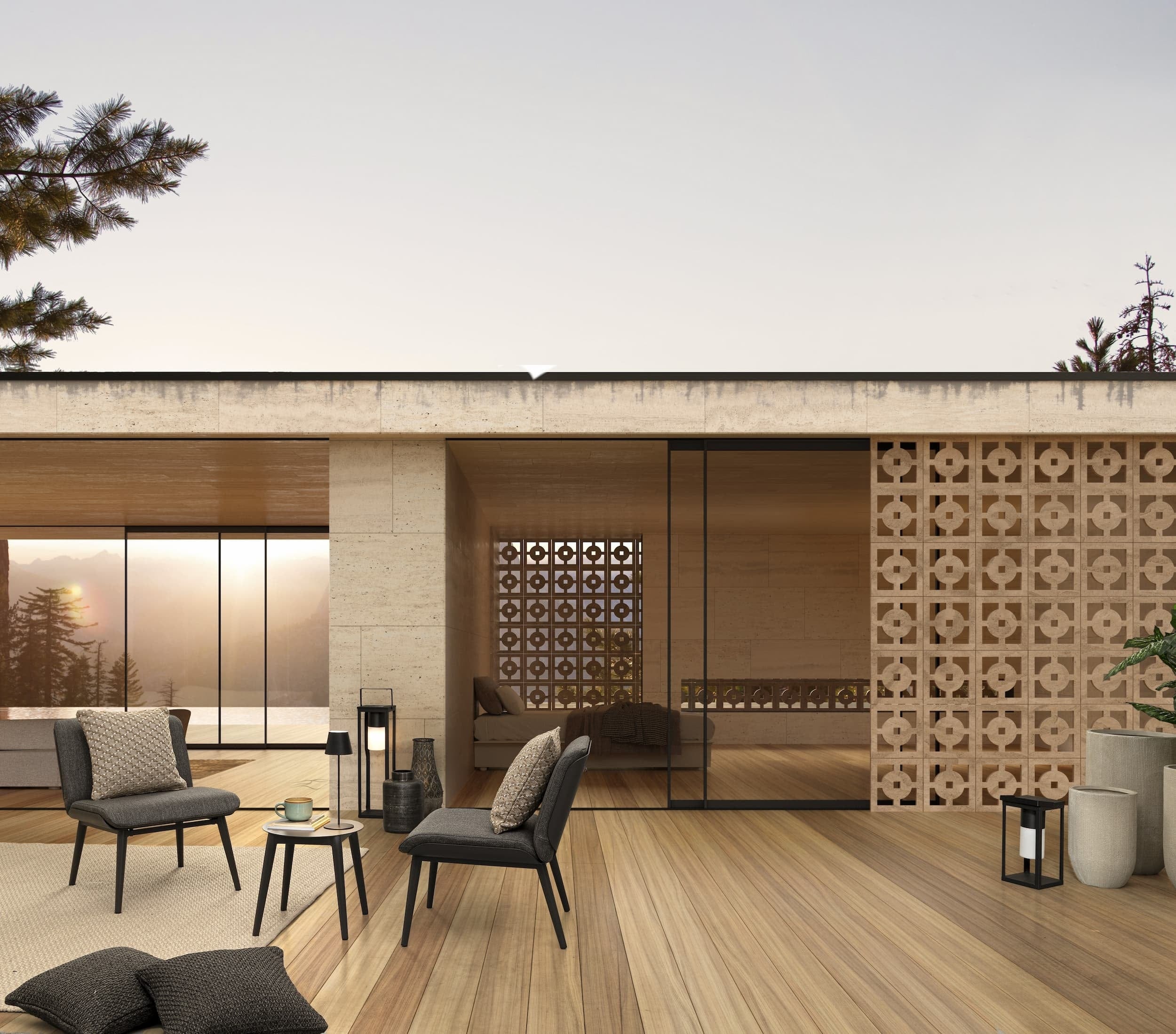 Set mobilier pentru gradina / terasa, Isabela Antracit, 2 fotolii + masa de cafea (1)