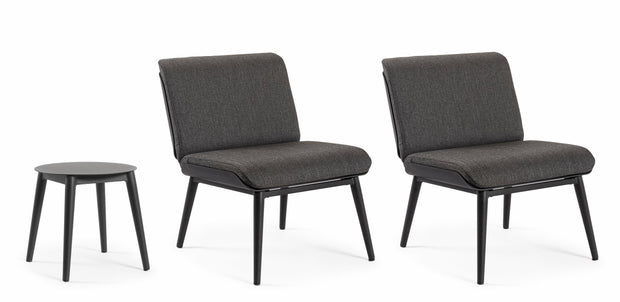 Set mobilier pentru gradina / terasa, Isabela Antracit, 2 fotolii + masa de cafea (5)