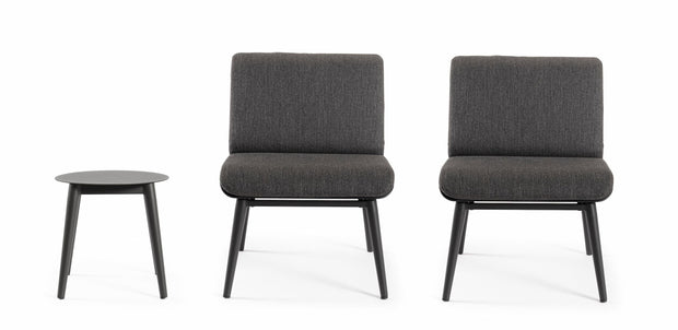 Set mobilier pentru gradina / terasa, Isabela Antracit, 2 fotolii + masa de cafea (6)