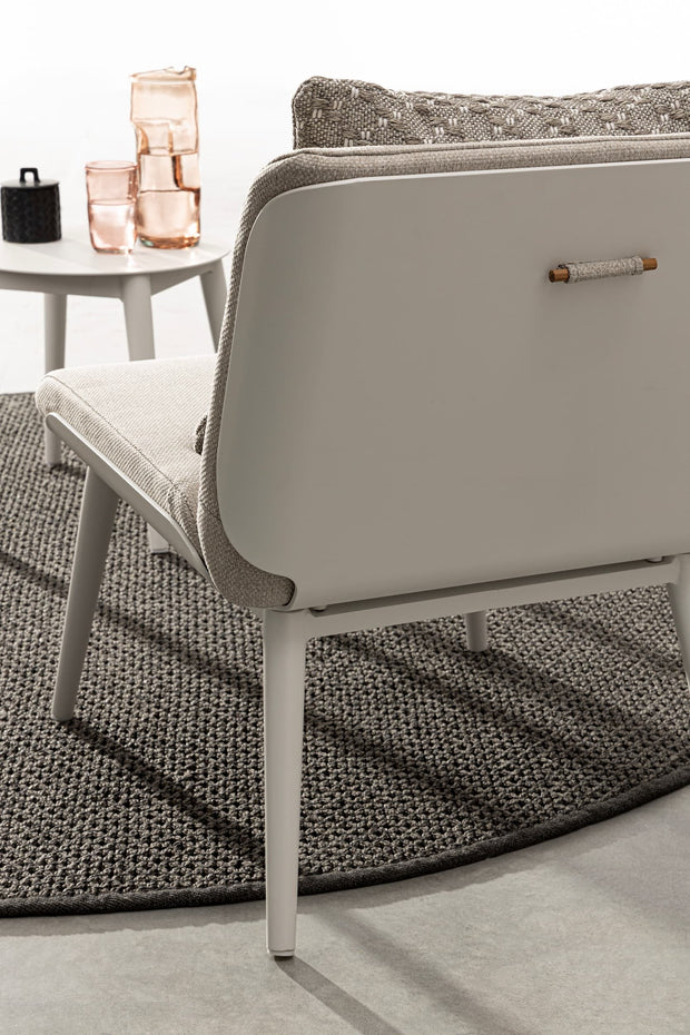 Set mobilier pentru gradina / terasa, Isabela Bej / Alb, 2 fotolii + masa de cafea (2)