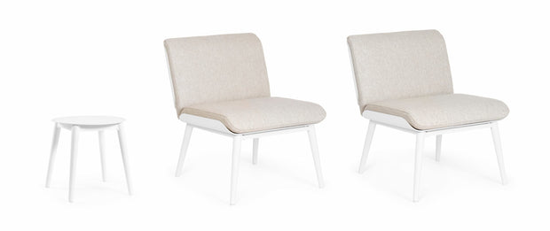 Set mobilier pentru gradina / terasa, Isabela Bej / Alb, 2 fotolii + masa de cafea (7)