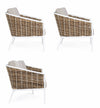 Set mobilier pentru gradina / terasa, Maribela Alb / Natural, canapea 3 locuri + 2 fotolii (6)