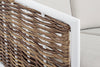 Set mobilier pentru gradina / terasa, Maribela Alb / Natural, canapea 3 locuri + 2 fotolii (9)