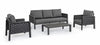 Set mobilier pentru gradina / terasa, Otavio Antracit, 2 fotolii + canapea 3 locuri + masa de cafea