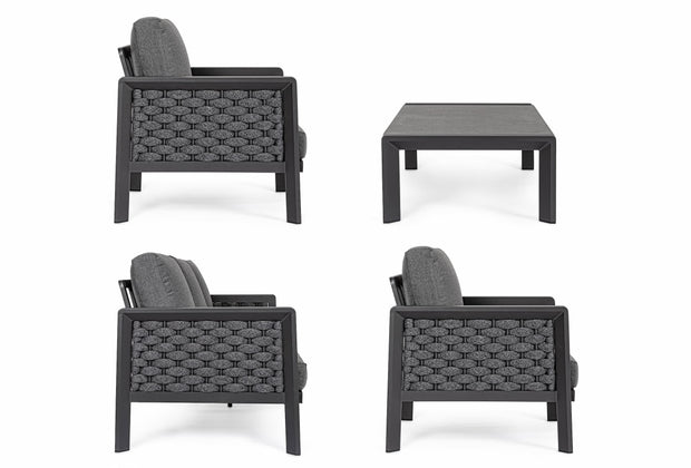 Set mobilier pentru gradina / terasa, Otavio Antracit, 2 fotolii + canapea 3 locuri + masa de cafea (8)