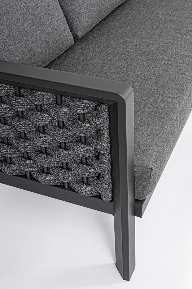 Set mobilier pentru gradina / terasa, Otavio Antracit, 2 fotolii + canapea 3 locuri + masa de cafea (9)