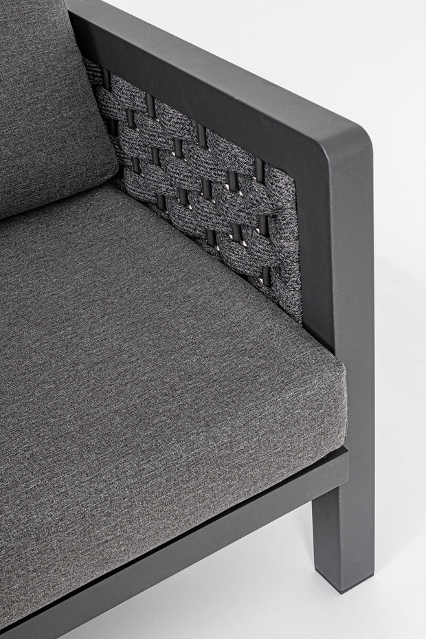 Set mobilier pentru gradina / terasa, Otavio Antracit, 2 fotolii + canapea 3 locuri + masa de cafea (10)