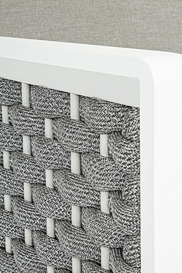 Set mobilier pentru gradina / terasa, Otavio Gri / Alb, 2 fotolii + canapea 3 locuri + masa de cafea (10)