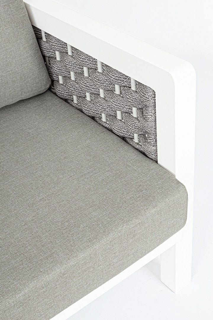 Set mobilier pentru gradina / terasa, Otavio Gri / Alb, 2 fotolii + canapea 3 locuri + masa de cafea (11)