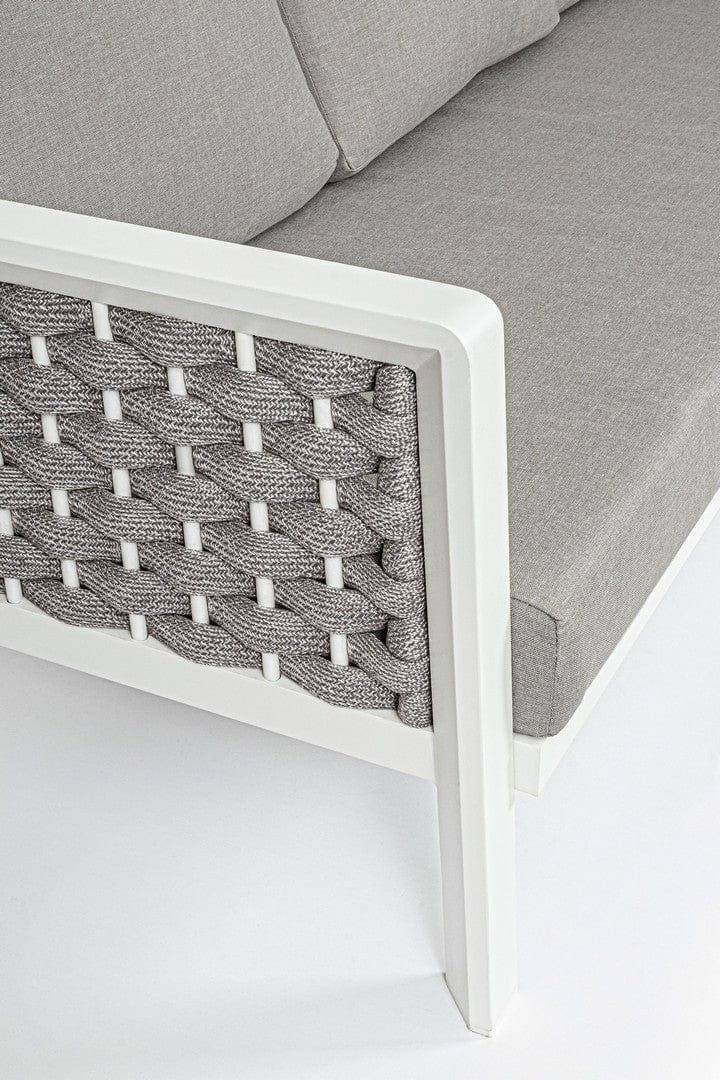 Set mobilier pentru gradina / terasa, Otavio Gri / Alb, 2 fotolii + canapea 3 locuri + masa de cafea (12)