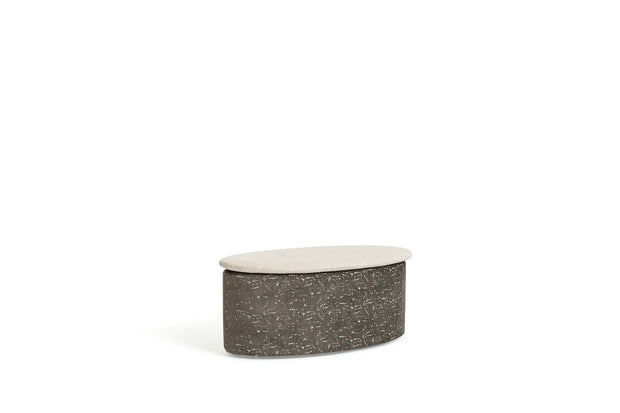 Candess Set Pat si banca tapitate cu stofa, LED inclus, cu pat 200 x 180 cm, Da Vinci Crem / Grej