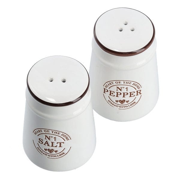 Set solnita si pipernita din ceramica, Heart Alb, 100 ml, Ø6xH8,8 cm (3)