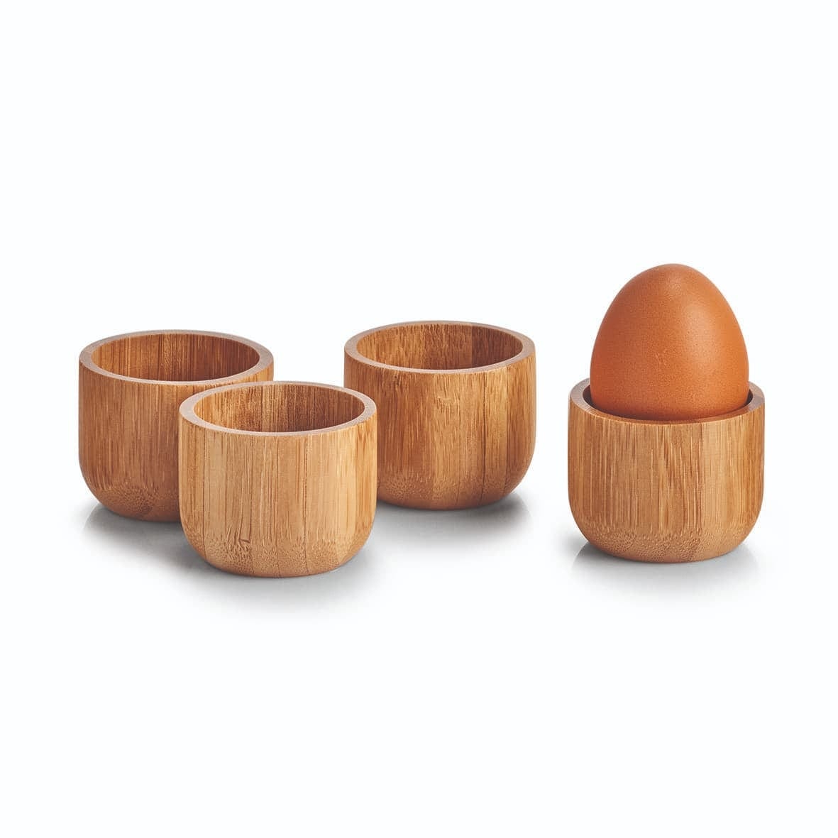 Zeller Set suport pentru oua din bambus, Bamboo Natural, 4 bucati, Ø5xH4 cm
