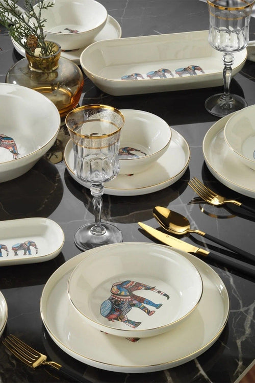 Asir Set vesela din ceramica, Otis Multicolor, 24 piese