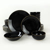 Asir Set vesela din ceramica, Tysa Shine Negru / Auriu, 24 piese