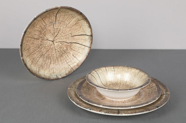 Asir Set vesela din nano portelan, Jamilyn Dinner Negru / Verde, 24 piese