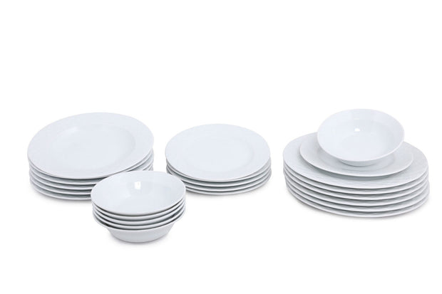 Asir Set vesela din portelan, Alfrido Alb, 24 piese