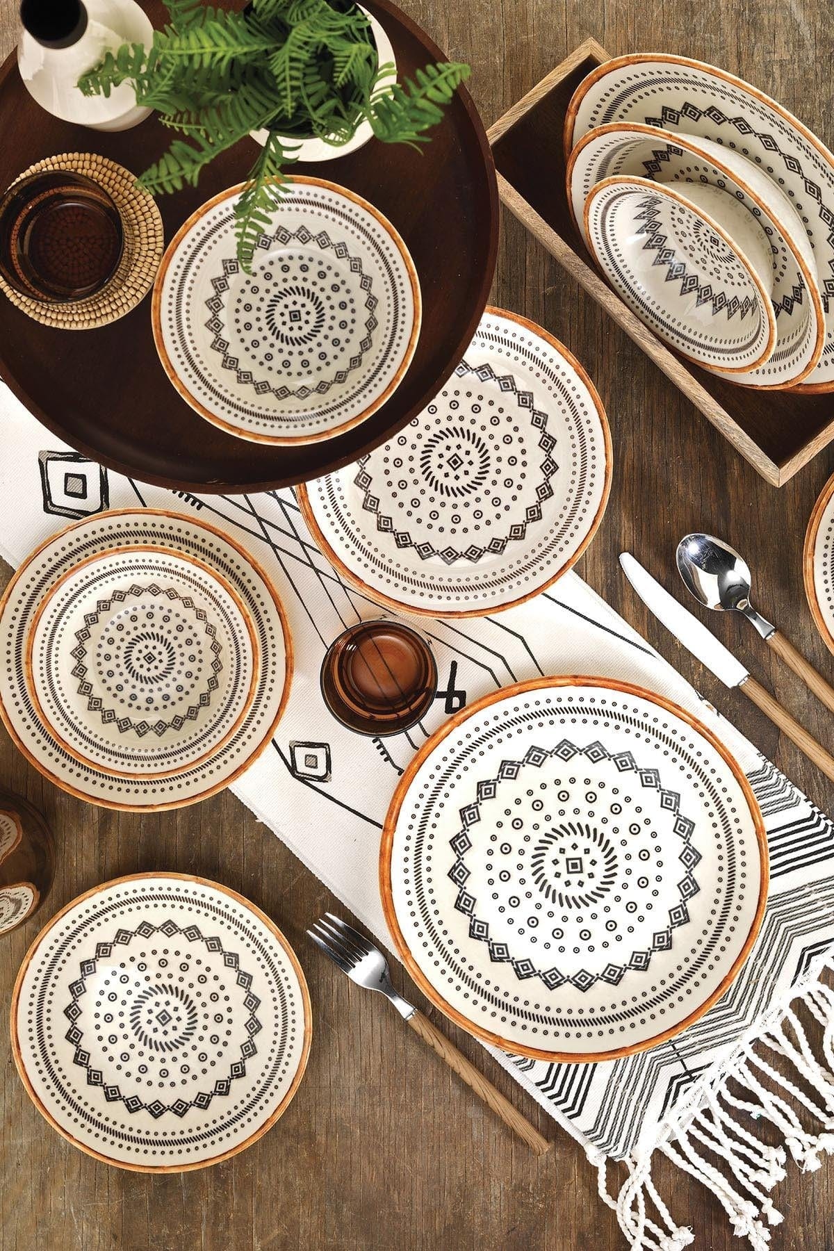 Asir Set vesela din portelan, Angie Dinner Multicolor, 24 piese