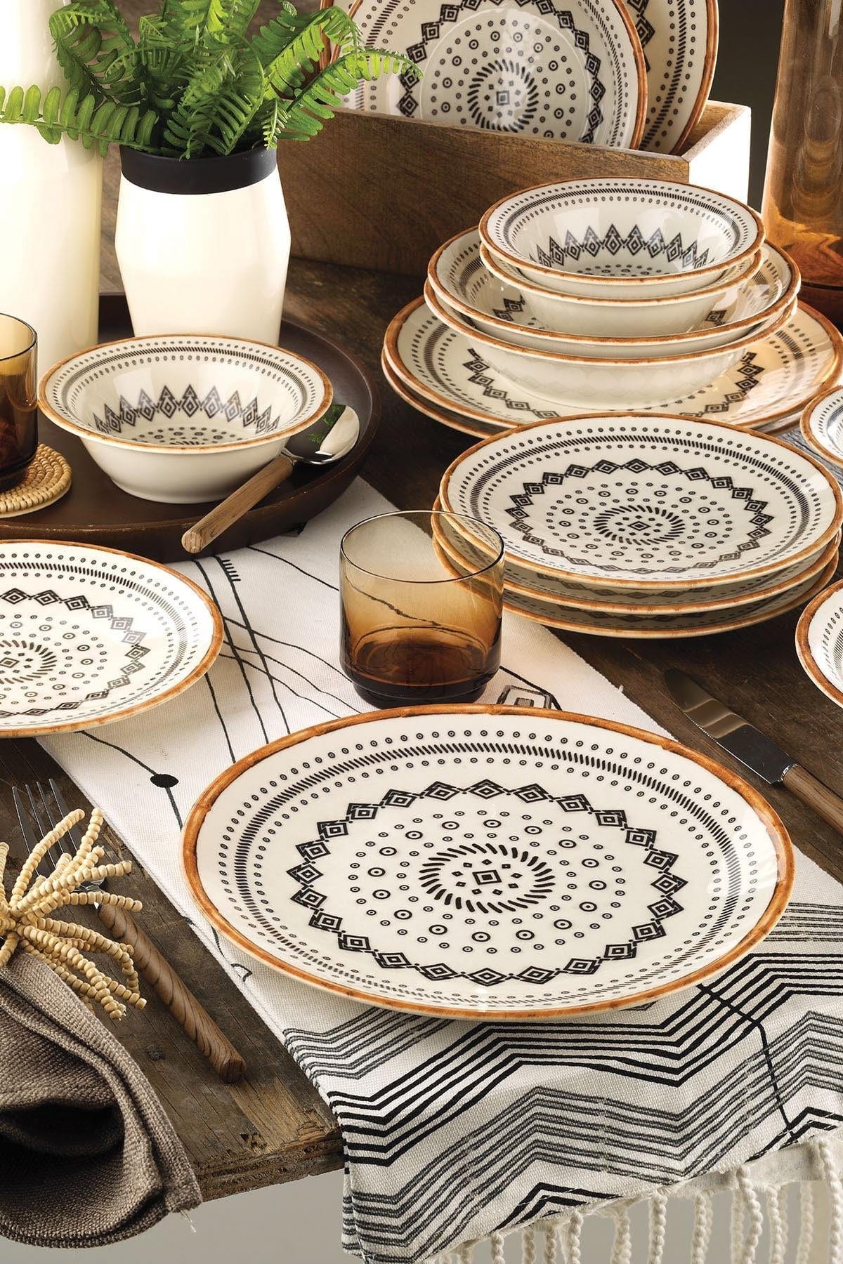 Asir Set vesela din portelan, Angie Dinner Multicolor, 24 piese