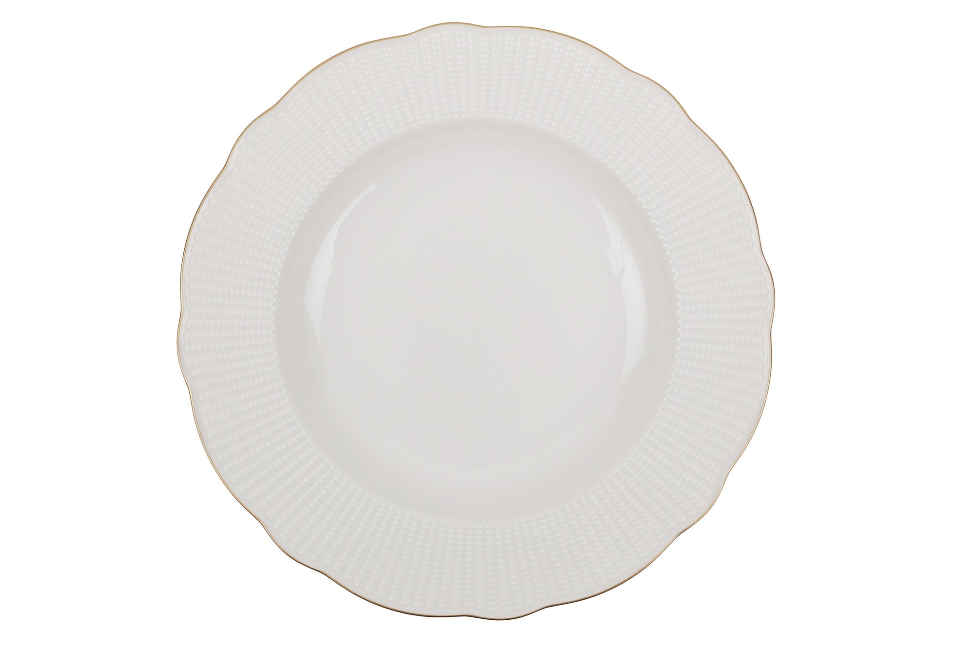 Set vesela din portelan, Bainy Dinner Alb / Auriu, 24 piese (12)