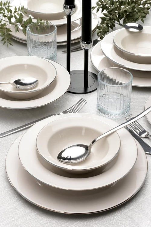 Asir Set vesela din portelan, Benifty Crem, 24 piese