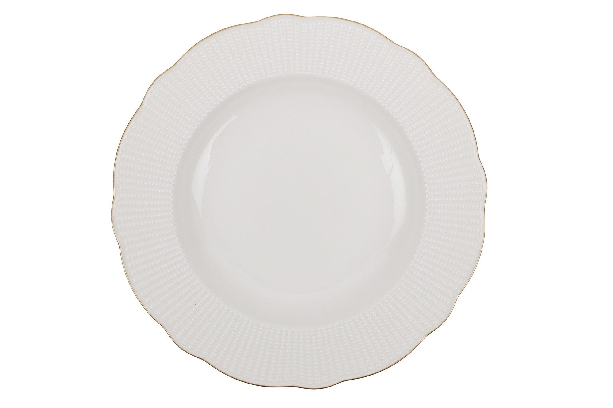 Set vesela din portelan, Benoly Alb / Auriu, 18 piese (2)