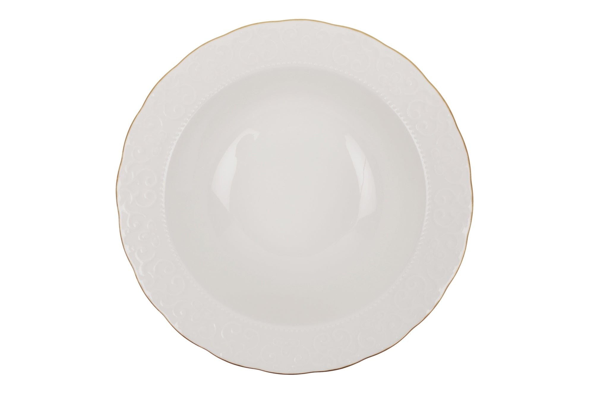 Asir Set vesela din portelan, Berni Dinner Alb / Auriu, 24 piese