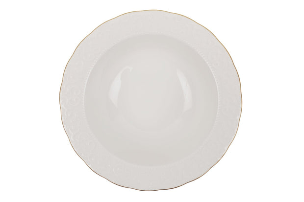 Asir Set vesela din portelan, Berni Dinner Alb / Auriu, 24 piese