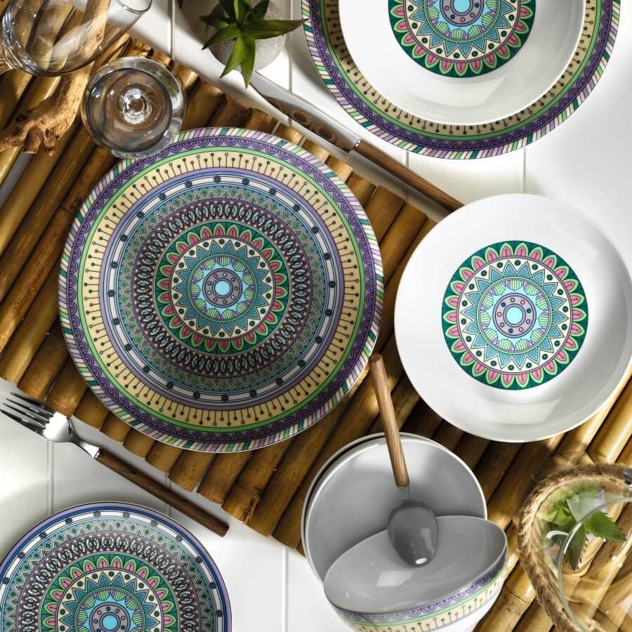 Asir Set vesela din portelan, Billy Multicolor, 24 piese