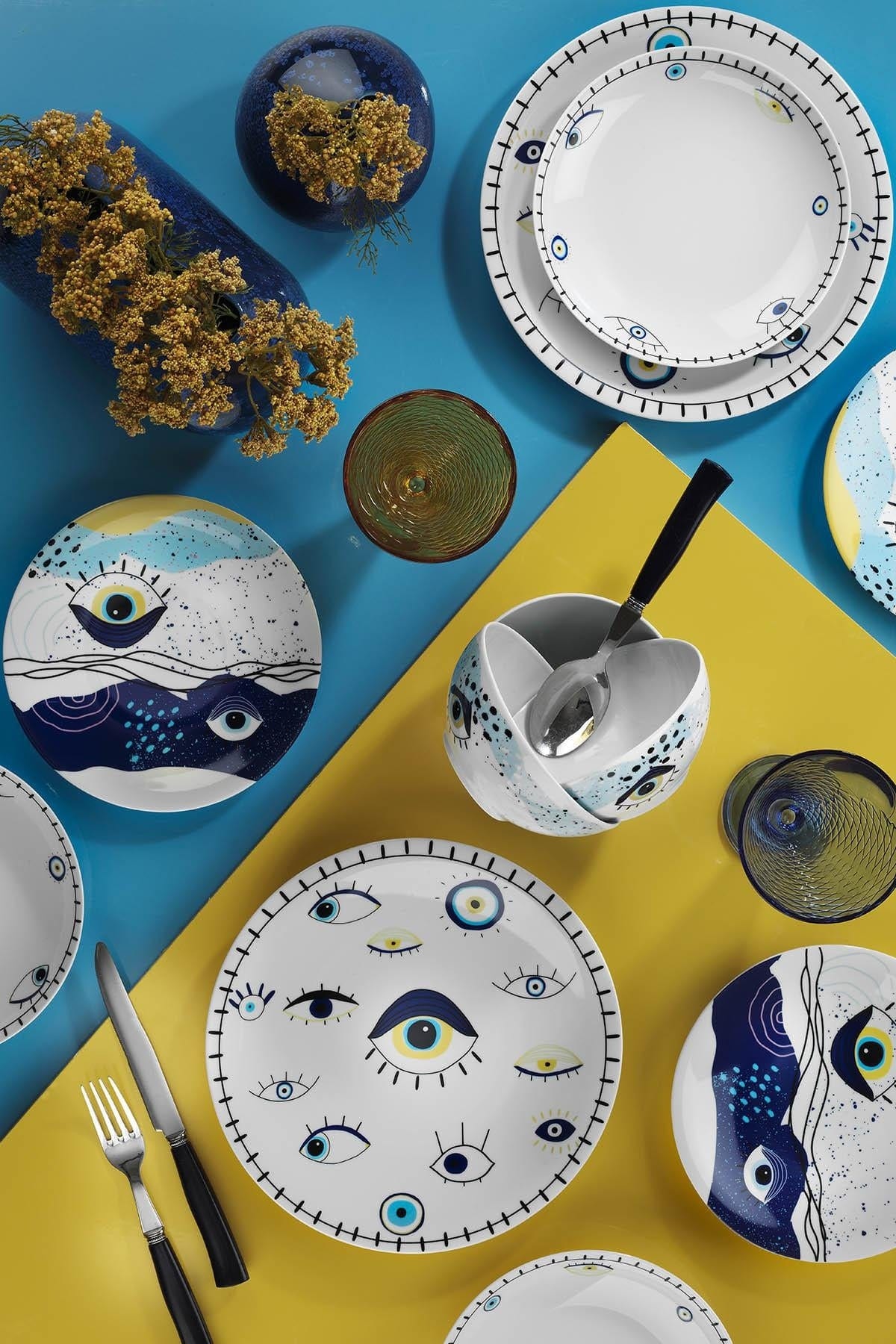 Asir Set vesela din portelan, Carl Dinner Multicolor, 24 piese