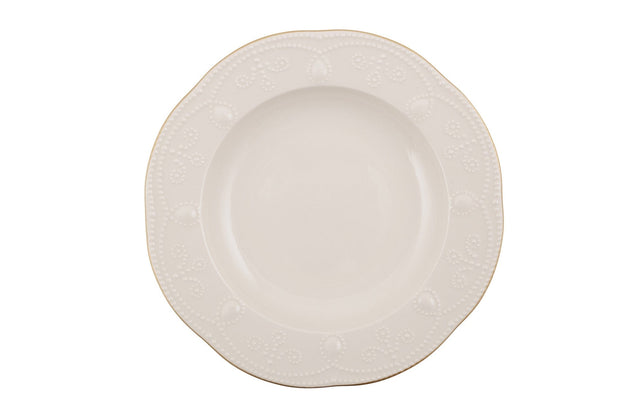 Asir Set vesela din portelan, Fly Round Crem / Auriu, 24 piese