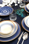 Asir Set vesela din portelan, Gaston Alb / Albastru, 24 piese