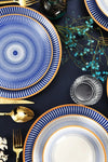 Asir Set vesela din portelan, Gaston Alb / Albastru, 24 piese