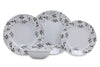Asir Set vesela din portelan, Janey Dinner Alb / Gri, 24 piese