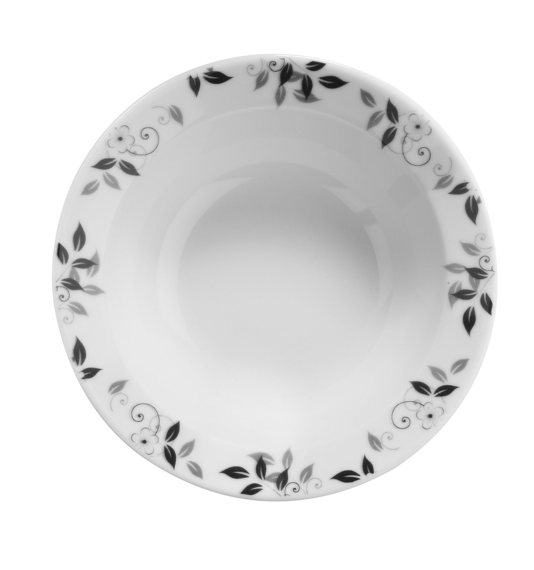 Asir Set vesela din portelan, Janey Dinner Alb / Gri, 24 piese