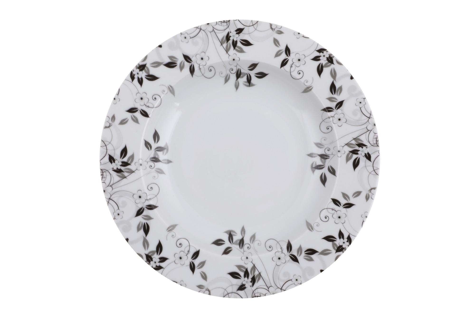 Asir Set vesela din portelan, Janey Dinner Alb / Gri, 24 piese