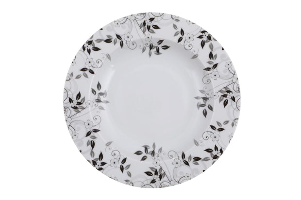 Asir Set vesela din portelan, Janey Dinner Alb / Gri, 24 piese