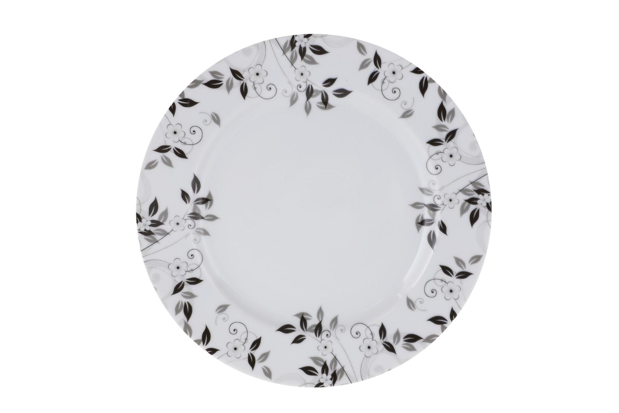 Asir Set vesela din portelan, Janey Dinner Alb / Gri, 24 piese