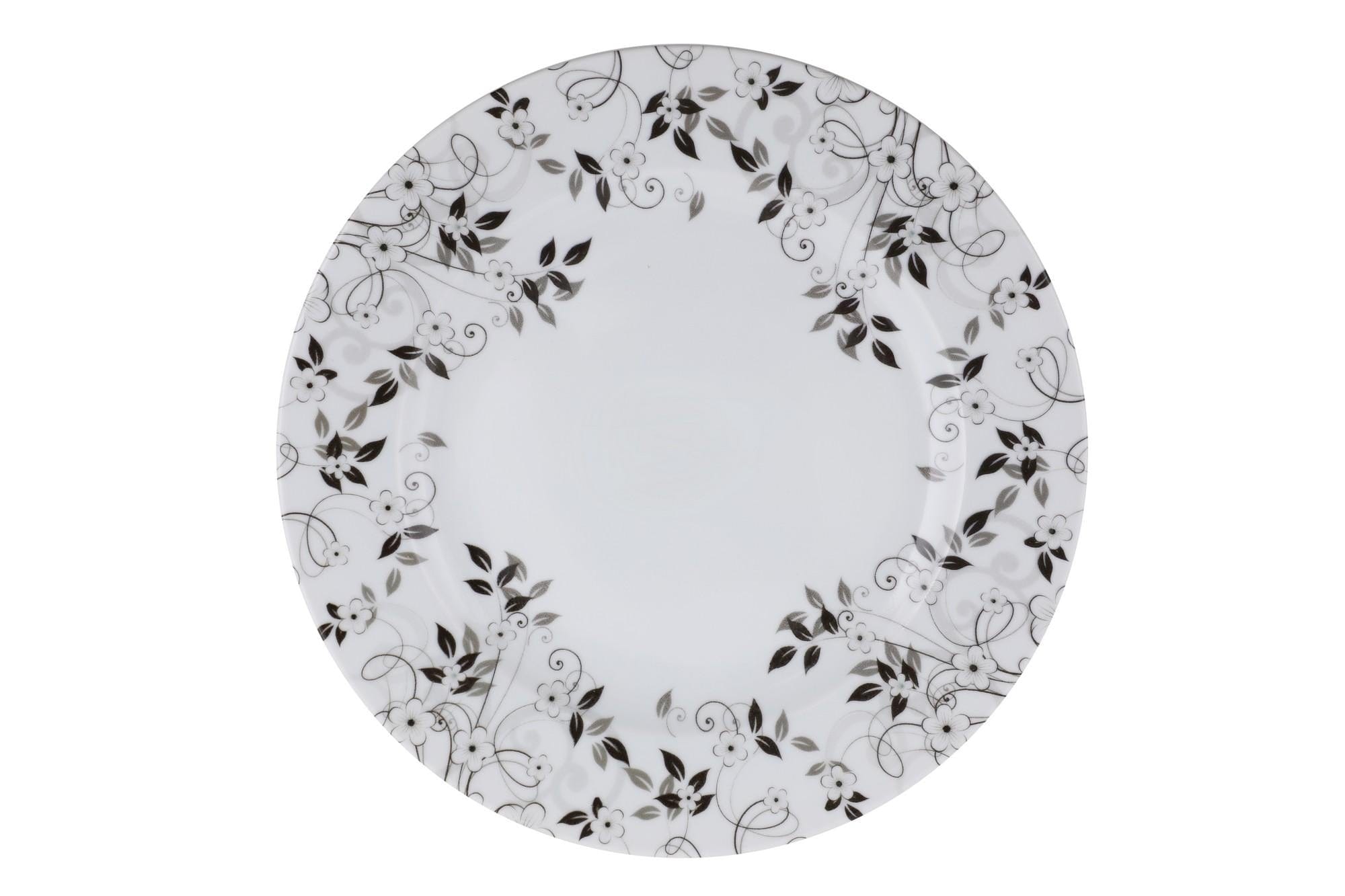 Asir Set vesela din portelan, Janey Dinner Alb / Gri, 24 piese