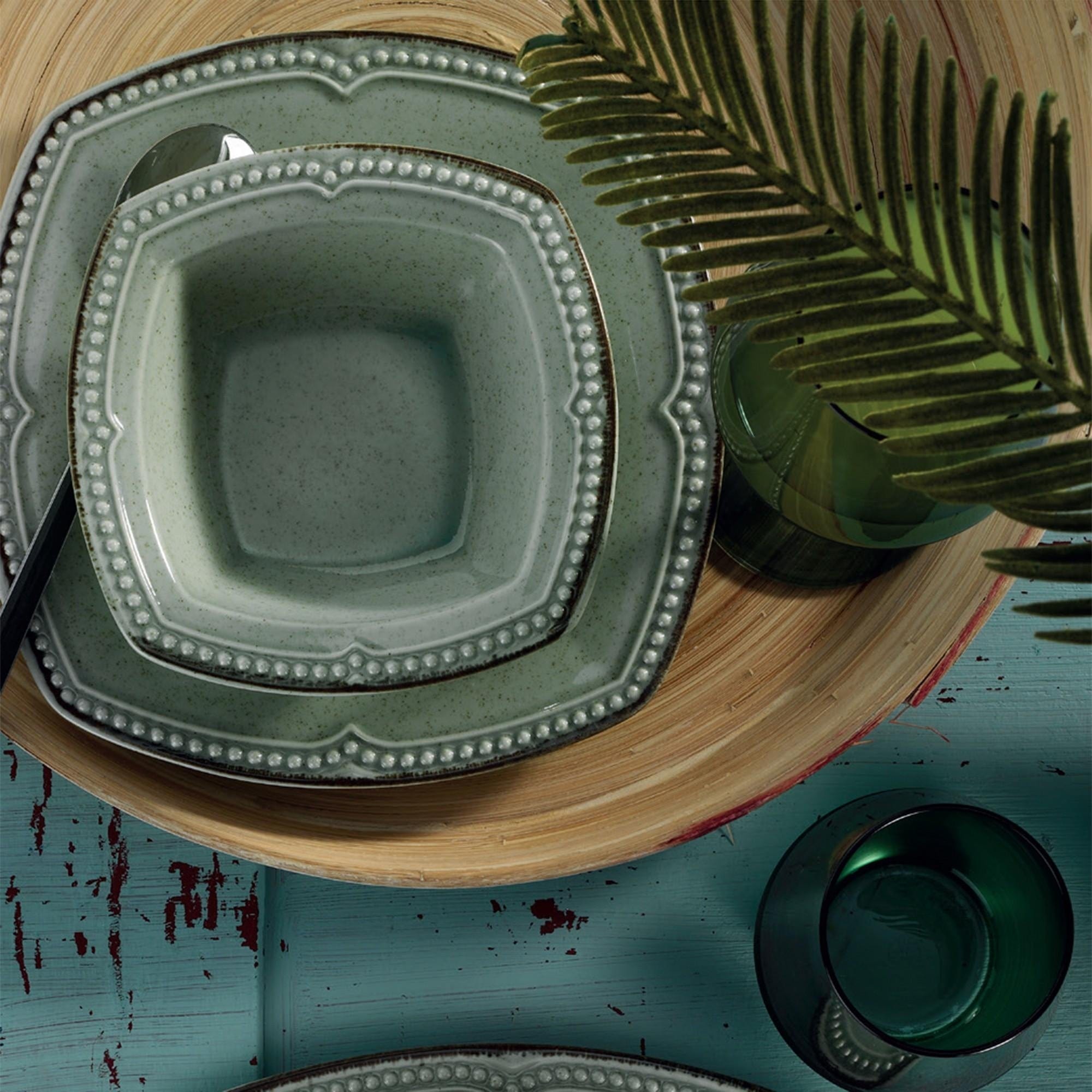 Asir Set vesela din portelan, Kendal Dinner Verde, 24 piese