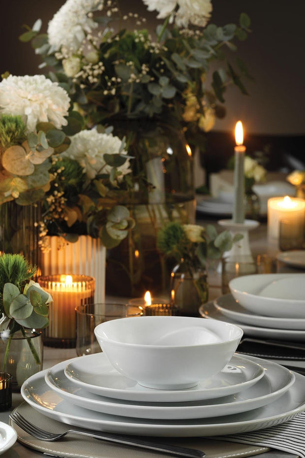 Asir Set vesela din portelan, Kristal Dinner Alb, 18 piese