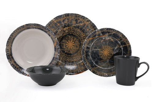 Asir Set vesela din portelan, Lena Multicolor, 30 piese