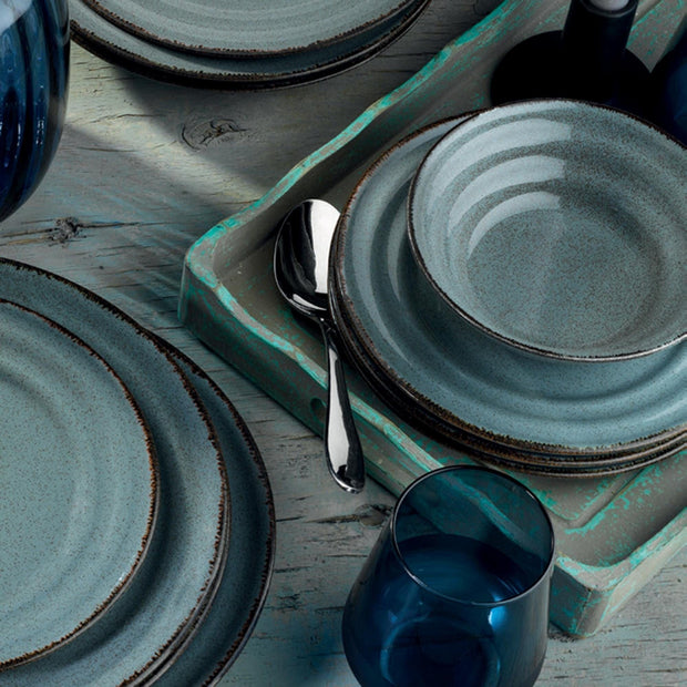 Asir Set vesela din portelan, Mariel Dinner Albastru, 24 piese