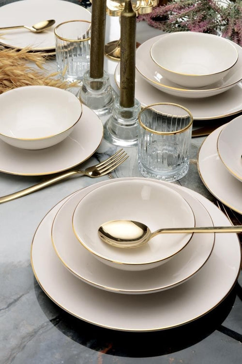 Asir Set vesela din portelan, Pure Crem, 24 piese