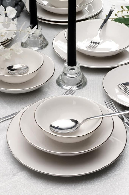 Asir Set vesela din portelan, Pure Crem, 24 piese