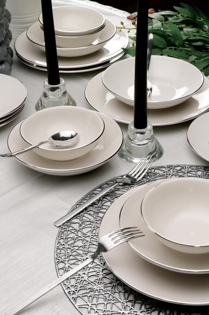 Asir Set vesela din portelan, Pure Crem, 24 piese