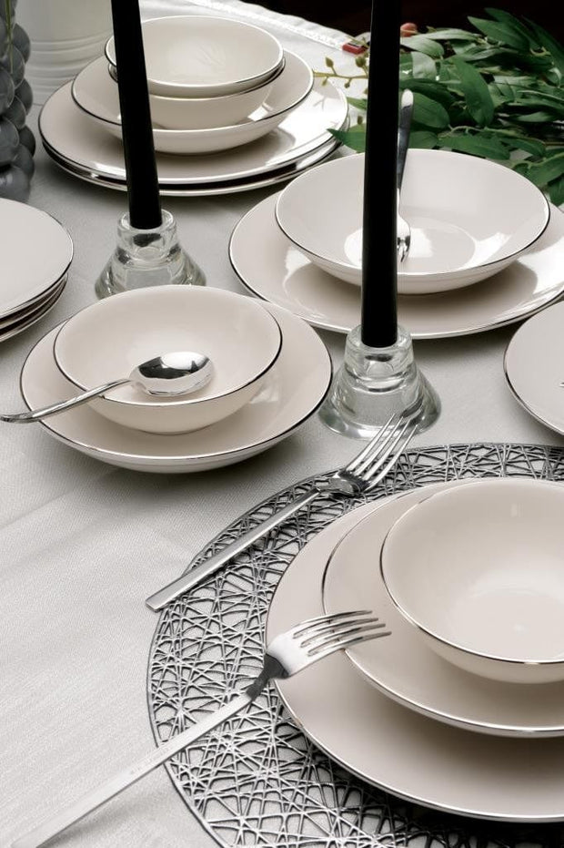 Asir Set vesela din portelan, Pure Crem, 24 piese